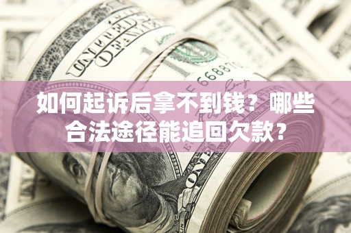 武汉如何起诉后拿不到钱？哪些合法途径能追回欠款？