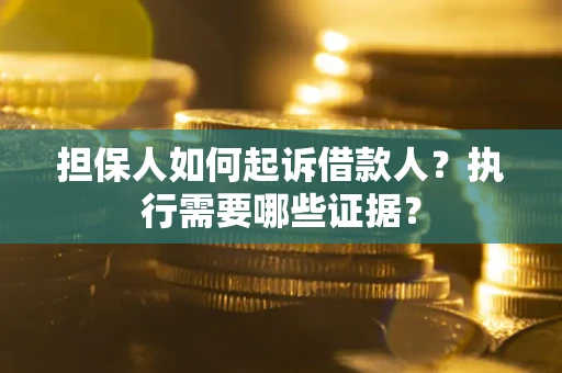武汉担保人如何起诉借款人？执行需要哪些证据？