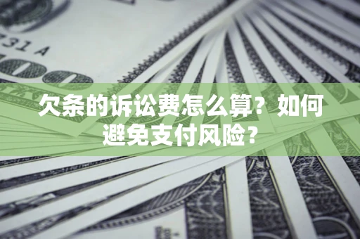 武汉欠条的诉讼费怎么算？如何避免支付风险？