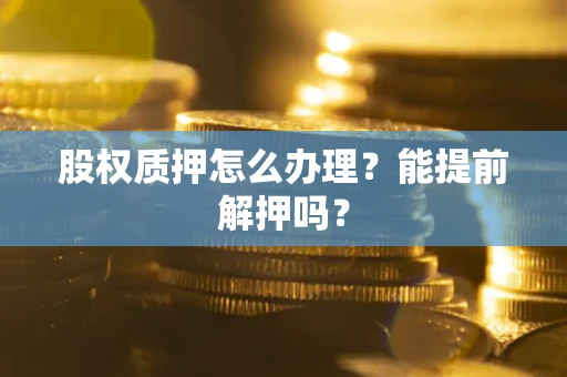 武汉股权质押怎么办理？能提前解押吗？